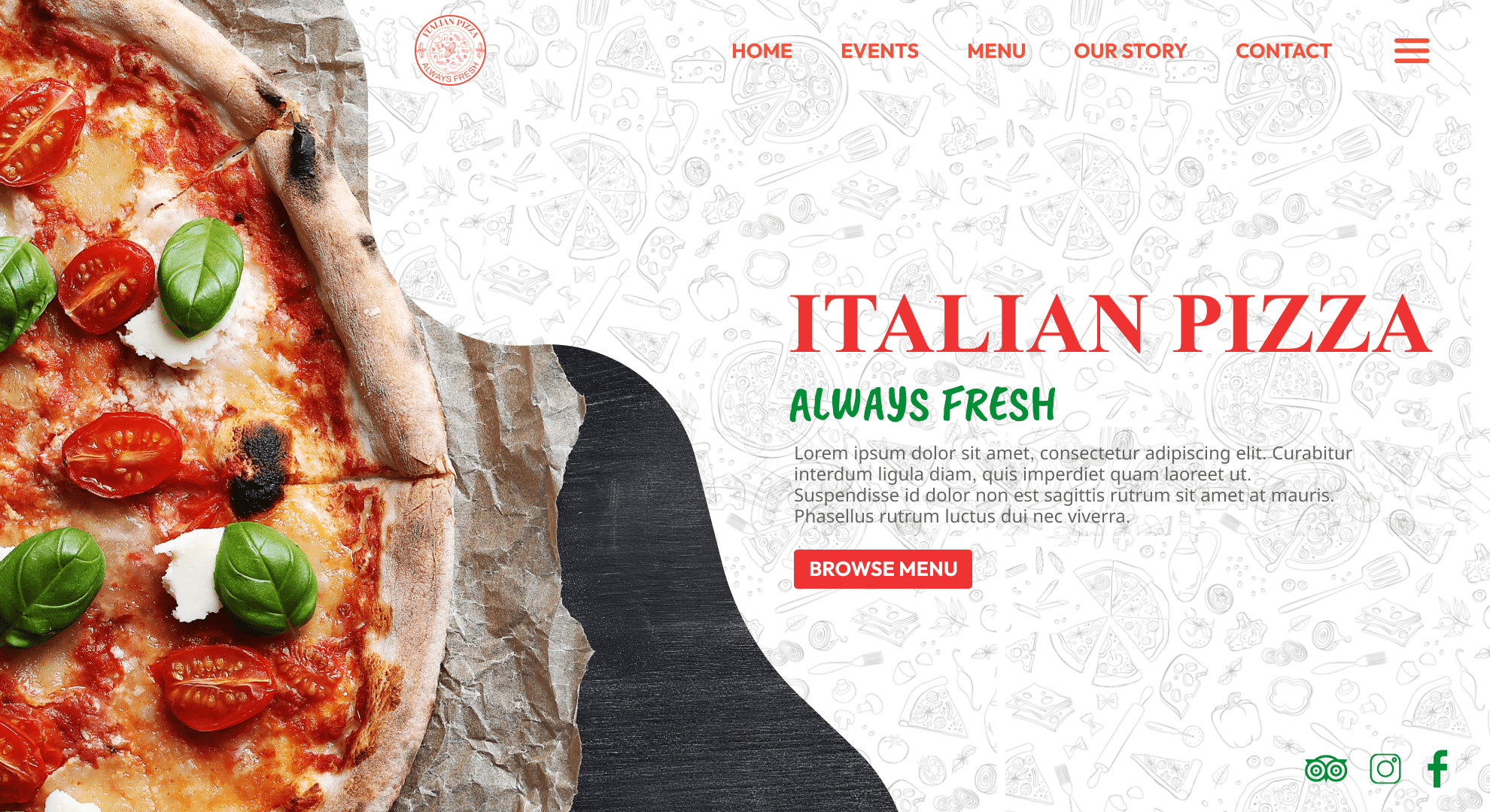 Italian Delicious pizza design