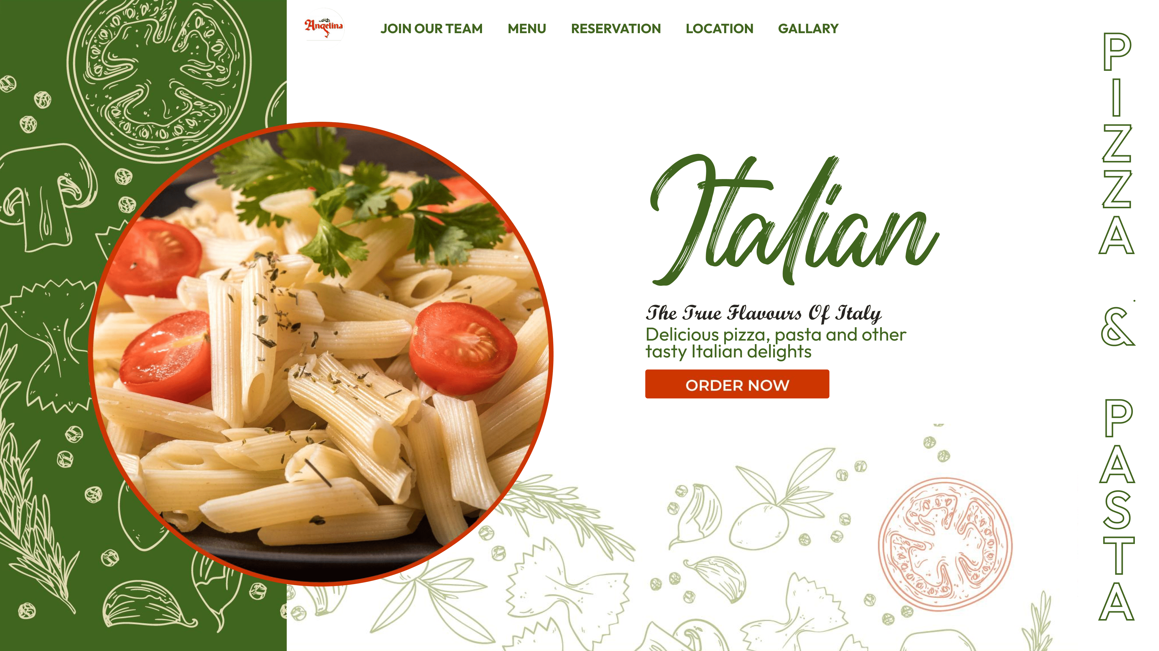 Italian Delicious pasta design